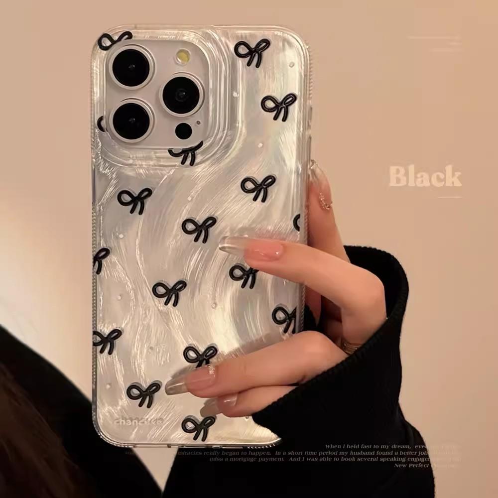 

Luxury Laser Silver Bow Knot Case for Xiaomi Poco X6 X3 X5 M6 Pro 4G Mi 11 Lite 5G NE Phone Shockproof Hard Bumper Cover Fundas For Poco X3(X3 Pro)