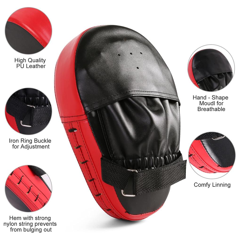 Odoland Set of Punching and Kicking 6oz Boxing Gloves with Premium PU Laser Kick Perfect for Kids and Striking Muay and Beginner Practice 3-Piece