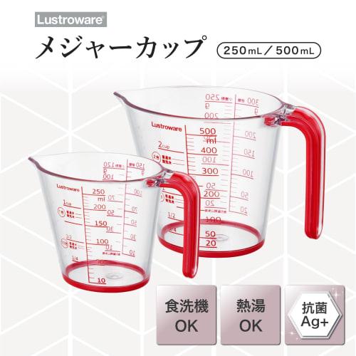 Iwasaki Industrial Lastroware Measuring Cup, 250ml, Lightweight, Heat-Resistant, for Rice, Liquids, Sugar, Flour, Dishwasher Safe, Made in Japan, Red,
