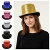 Sequined Glitter Top Hat British Style Multicolor Glittering Magician Hat Durable Lightweight Polyester Bowler Jazz Hat