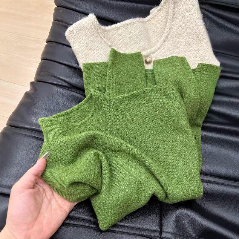 Women's Retro Stand-Collar Slim-Fit Knit Sweater - Autumn/Winter Collection, Figure-Flattering Design