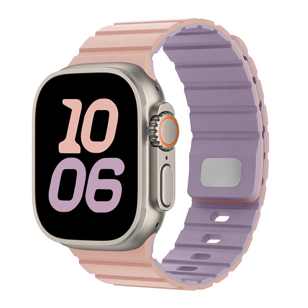 Apple S10 Saat için Uygun Silikon Kordon 42mm/46mm Mıknatıslı Emiş Ultra2 Silikon Erkek ve Kadın Kordonu