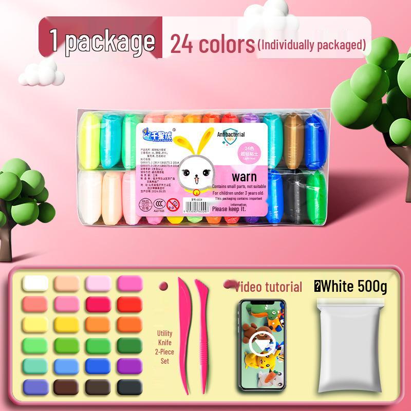 Super Light Non-Toxic Odorless Clay for Kids - 12 Colors Playdough Set