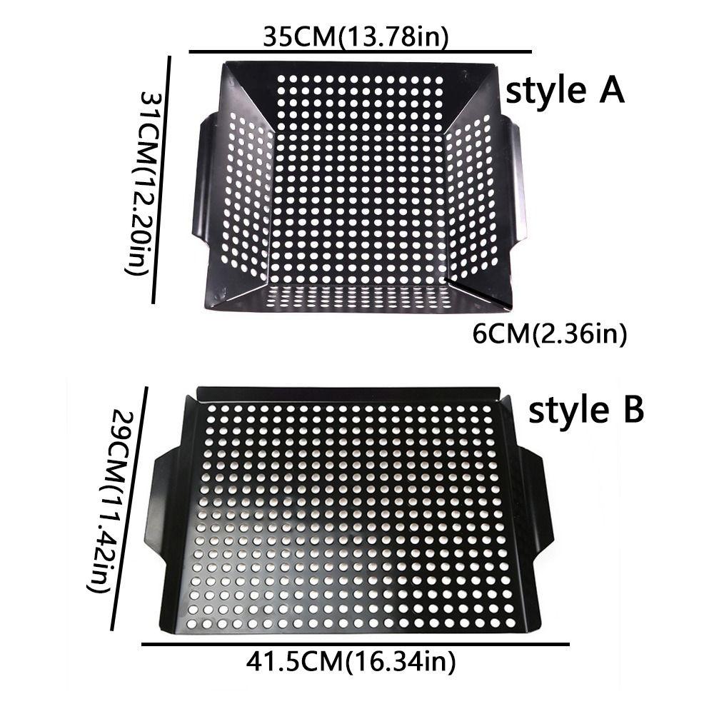 Large Capacity Metal BBQ Pan Heat Resistant Grill Basket Cooking Tools Grill Tray  Home Cooking