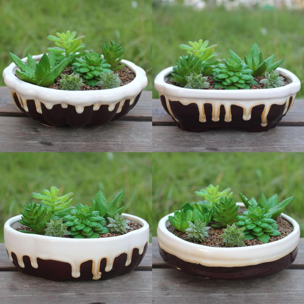 Colored Glazed Ceramic Mushroom Garden Ornaments