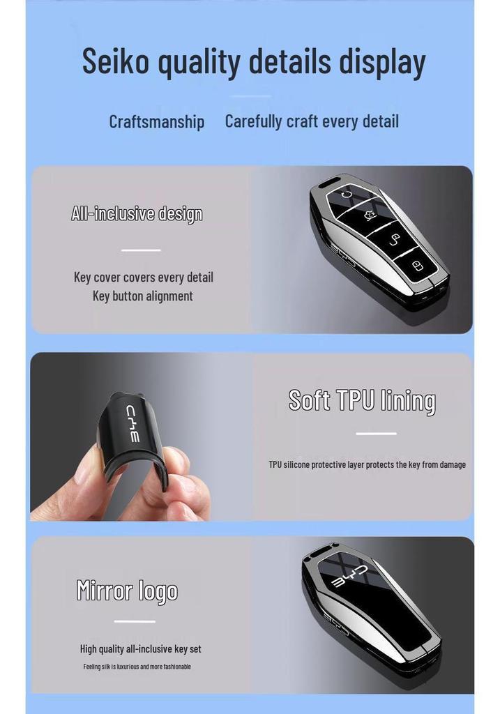 BYD Han DMi Key Case Compatible with Tang Yuan, EV, Song Pro, Qin Plus, Seagull L, Dolphin.