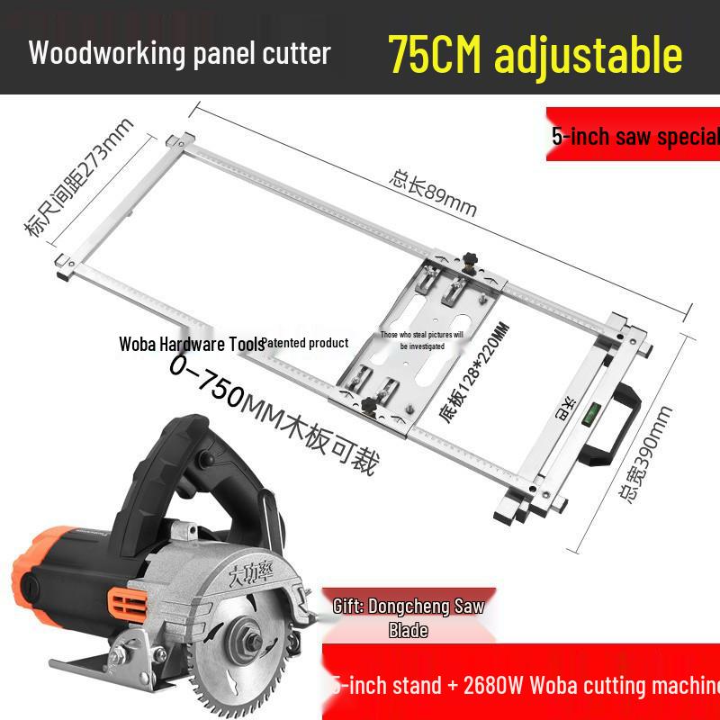 Multifunktionale tragbare Schneidemaschine mit fester Halterung und Edelstahl-Holzbrett