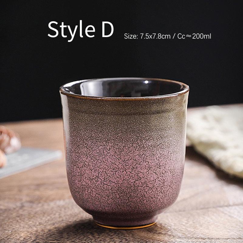 200ml Ceașcă Japoneză Retro Ceramică cu Schimb de Glazură pentru Cafea Latte Art, Ceașcă Mare de Ceai cu Gradient