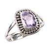 Natural Pink Amethyst Gemstone Handmade 925 Solid Silver Jewelry Ring S.6 B1K75