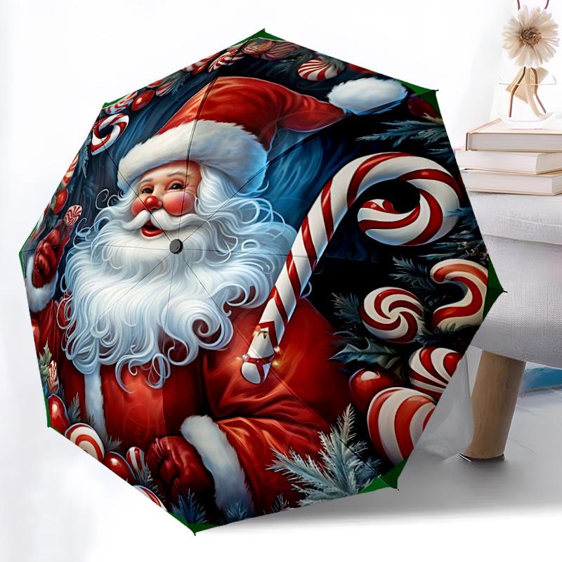 1 Stück Weihnachten Weihnachtsmann Faltbarer Regenschirm | Elegantes Design, Modisches Accessoire, Langlebige Konstruktion, Stabile Speichen yy251107024