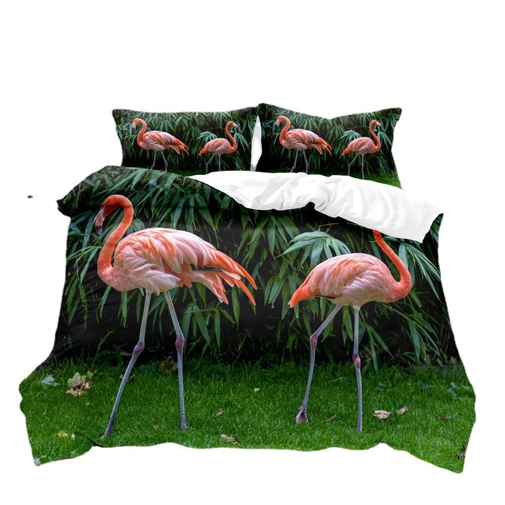 Bird Game Digital Printing Quilt Cover Three-Piece Set