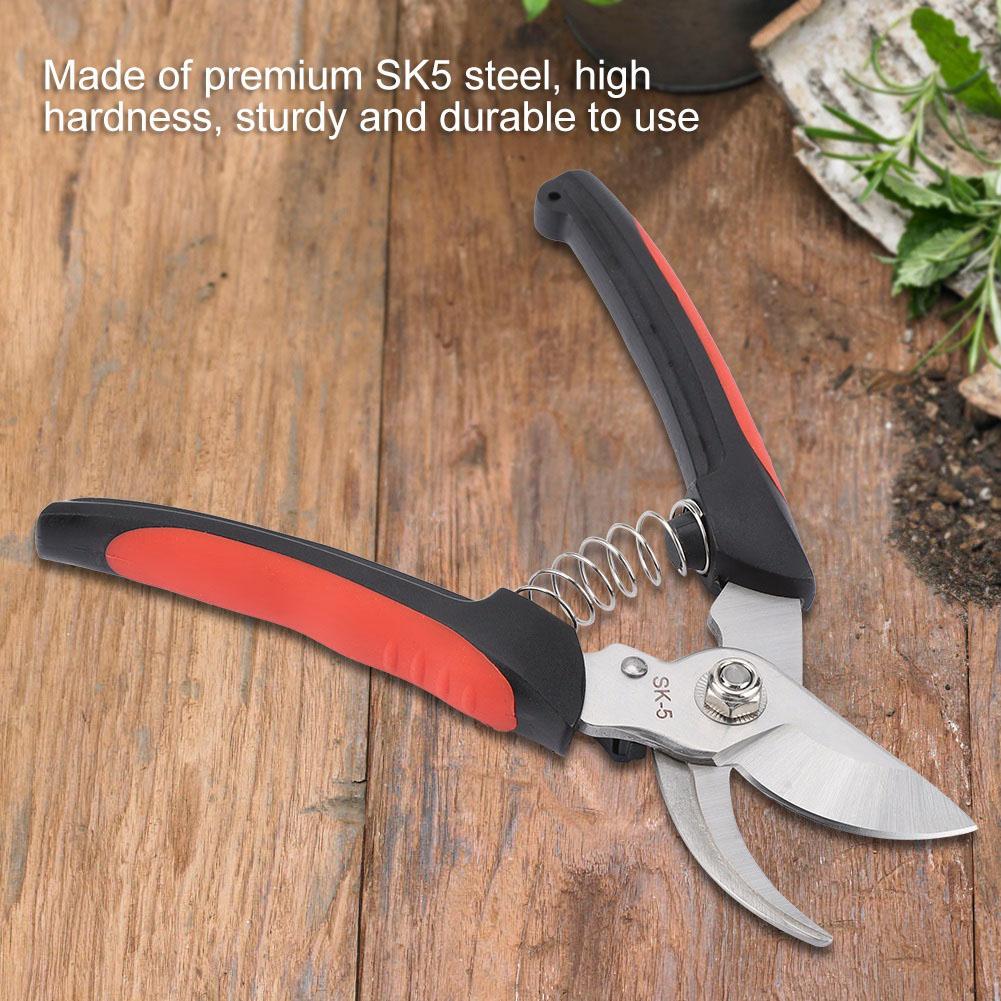 Garden Pruning Shear Scissors Flowers Tree Branches Cutting Tool Gardening Pruner(Black)