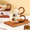 Cute Ceramic Mug Creative Household Water Cup High Appearance Level Office Milk Breakfast Mug Cartoon Coffee Cup Anti-hot Handle