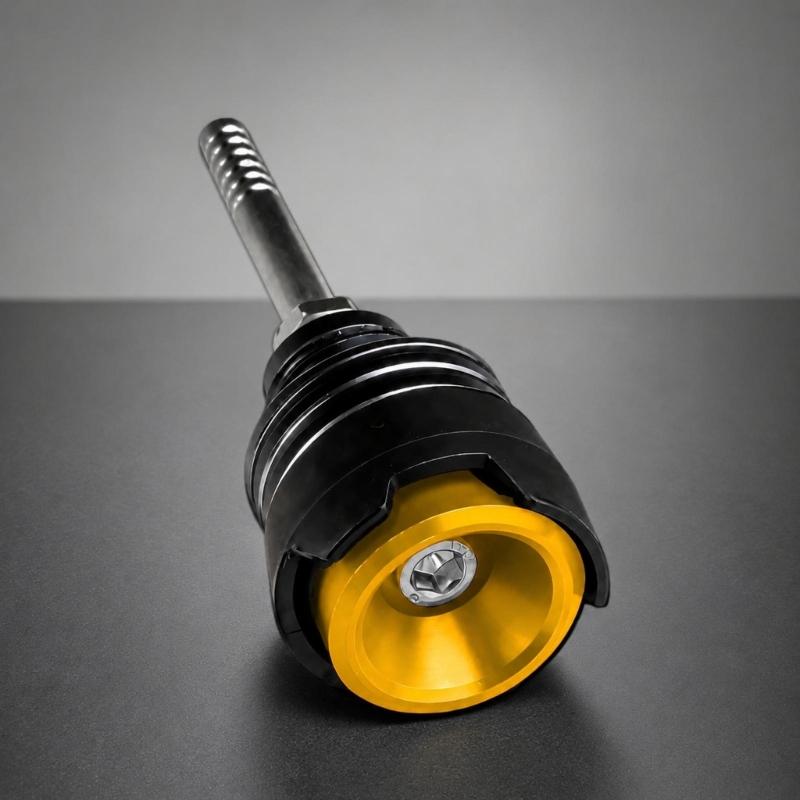 Threaded Motorcycle Oil Dipstick with Top Tool Socket, Aluminum Construction and Anodized Finish for Routine Checks
