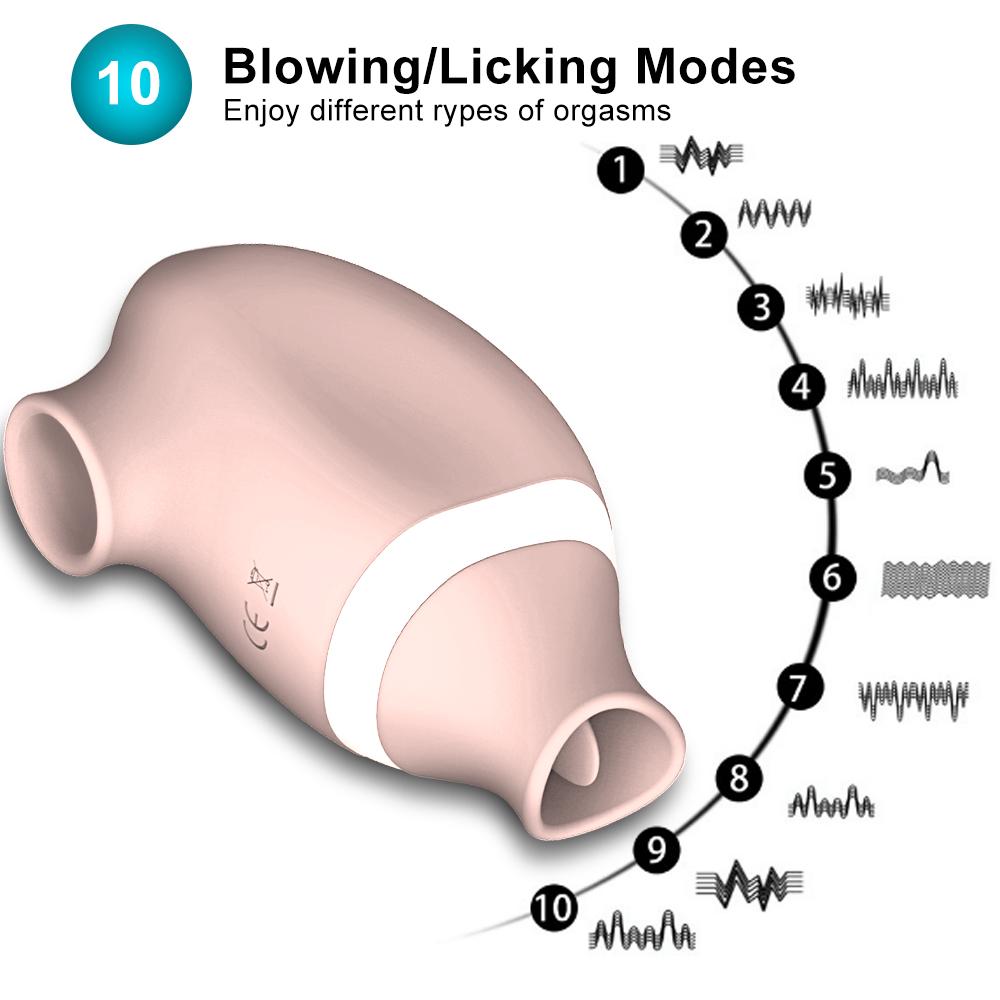 2 In 1 Clitoral Sucking Licking Vibrator Women G-Spot Suction Cup Dual Stimulation Nipple Massager Women Hardcore Adult Sex Toy