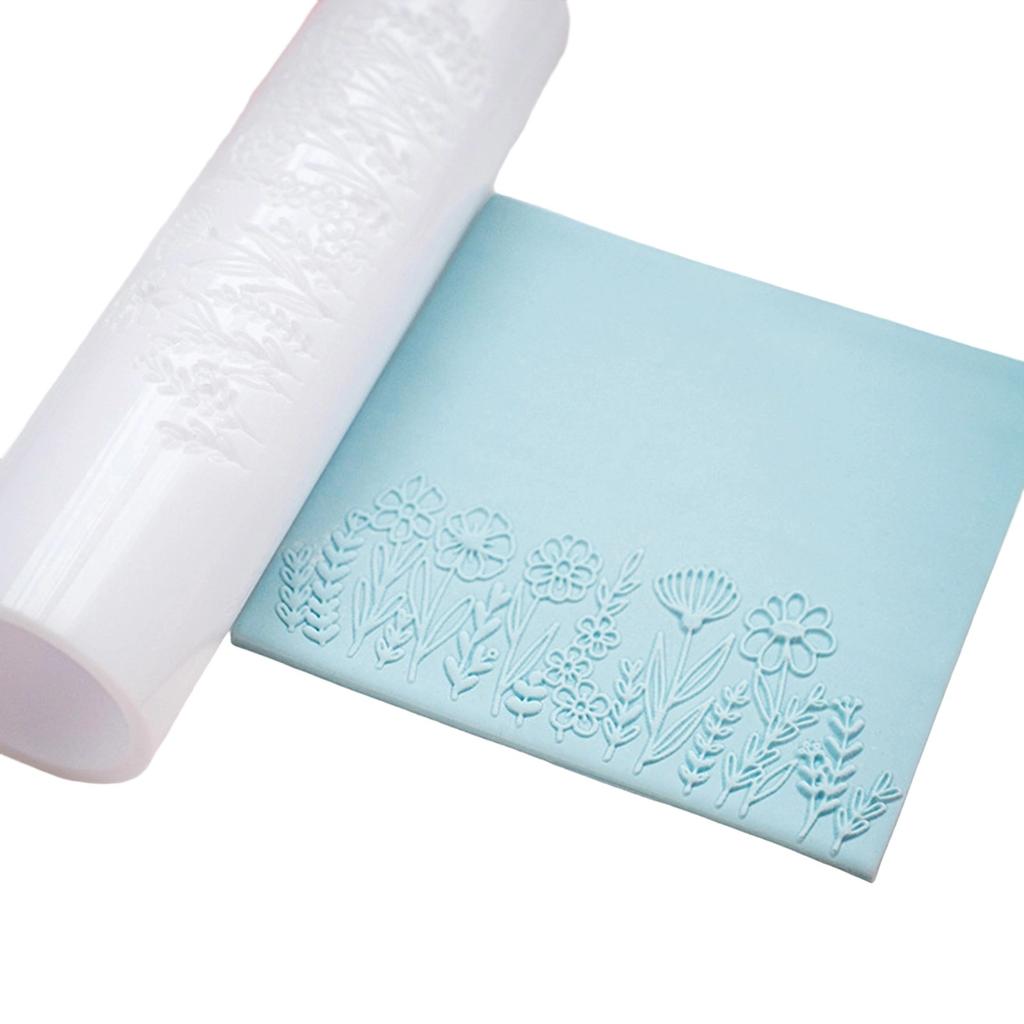 Acrylic Clay Roller For Earring Making With Floral Patterns And Easy Grip Handle Cowhides Texture Mold Pottery Tool