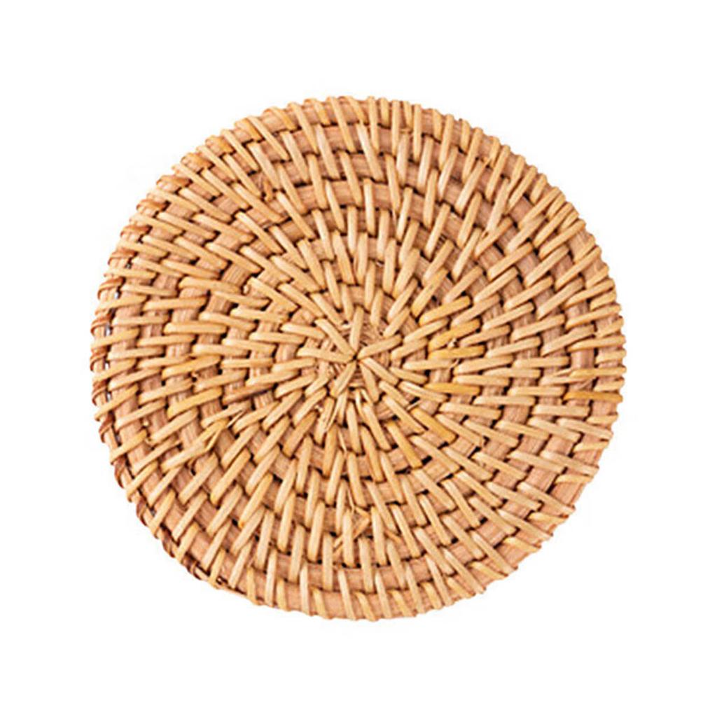 Natural Woven Rattan Cup Mats Small Rattan Cup Mats Unique Coaster Designed For Tea Rooms And Relaxation Areas