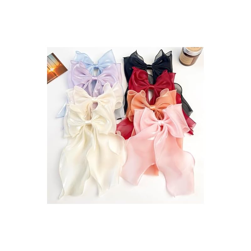 Red Sheer Ribbon Hair Clip, Lolita, Dreamy Kawaii, Gothic Lolita, Hair Clip, Hairpin, Hair Accessory [Used]