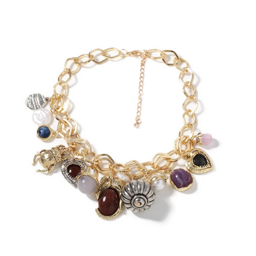 Personality Collarbone Chain Literature Suit Accessories Multi Pendant Chain Necklace  Autumn