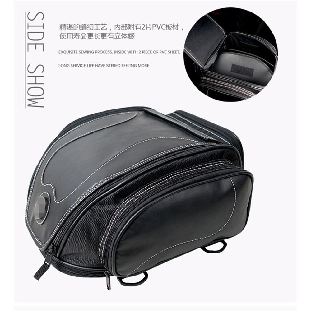 1X Waterproof Black Pu Leather Motorcycle Atv Scooter Rear Seat Luggage Tail Bag