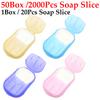 200/1000Pcs Soap Paper Hand Camping Hiking Disposable Boxed Soap Flakes Washing Cleaning Soap Tablets Scented Toilets Soaps