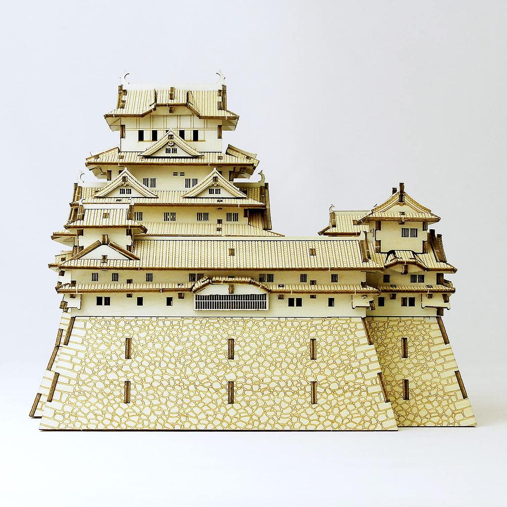 Himeji Castle 3D Wooden Puzzle DIY Craft Kit for Kids and Adults Educational Toy for Boys and Girls 3D Also a Great Gift for Adults Ki-gu-mi - - -