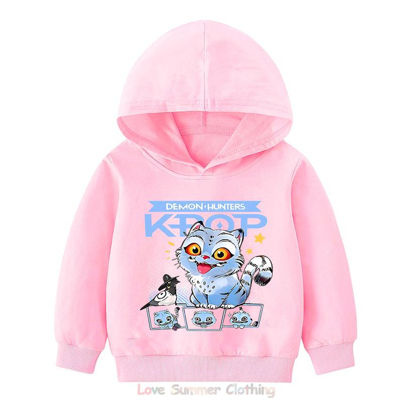 Kpop Demon Hunters Hoodie for Girls Age 4-14 HD Print 100% Polyester Pullover Casual Girls Sweatshirt Fall Many Colors Bulk Discount