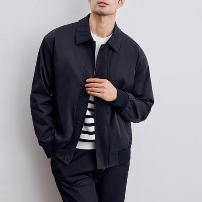 Men Jacket Lapel Long Sleeve Buttons Placket Coat with Pockets Solid Color Loose Fit Casual Outerwear Daily Wear