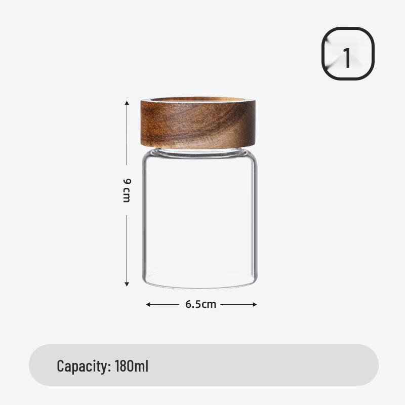 

Set of 2 Small Glass Storage Jars with Wooden Lids