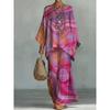 Y116 Sommer Bohemian Paisley Print Zweiteiler Große Größe Freizeit Set