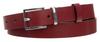 Narrow Genuine Leather Belt with a Square Silver Buckle