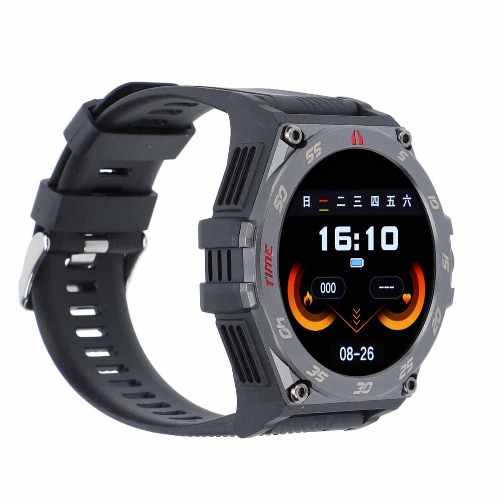 1.53in Smart Watch with Earbuds 2 in 1 Round BT Call Smartwatch with Offline Payment Long Time Standby Music Watch Black
