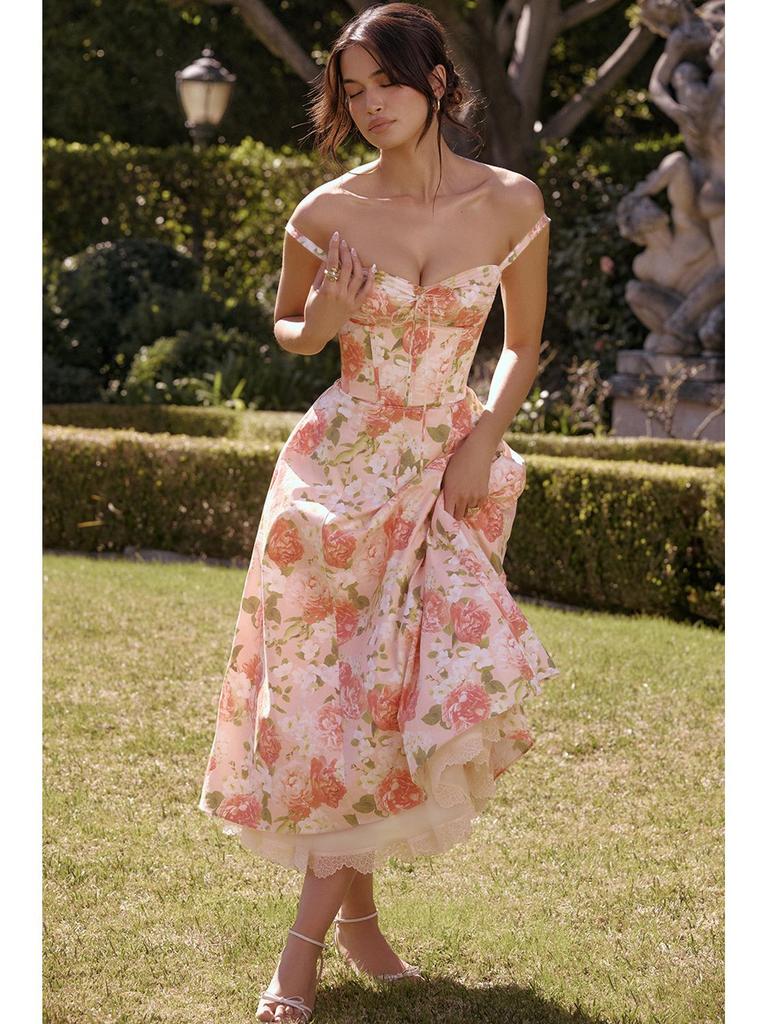 European & American Floral French Style Summer Camisole Dress – Gentle, Slimming Long Floral Dress