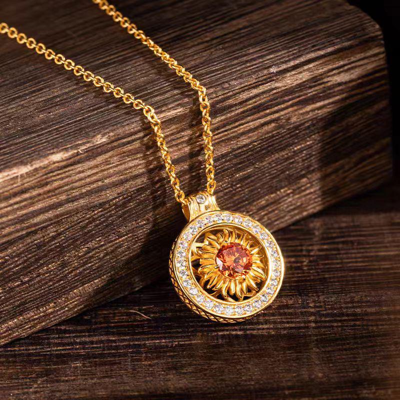 Sunflower Jewelry Set: Stud Earrings, Bracelet, Necklace - Elegant Accessories for Qixi & Valentine's Day