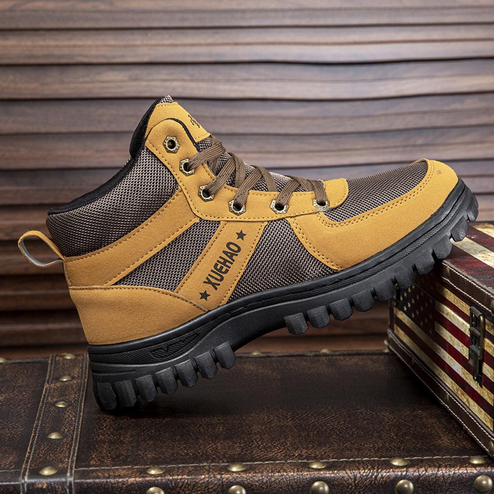 

Winter men s shoes cotton shoes piled thickened warm non-slip men s outdoor high-top Northeast snow boots 2024 new 44 жёлтый