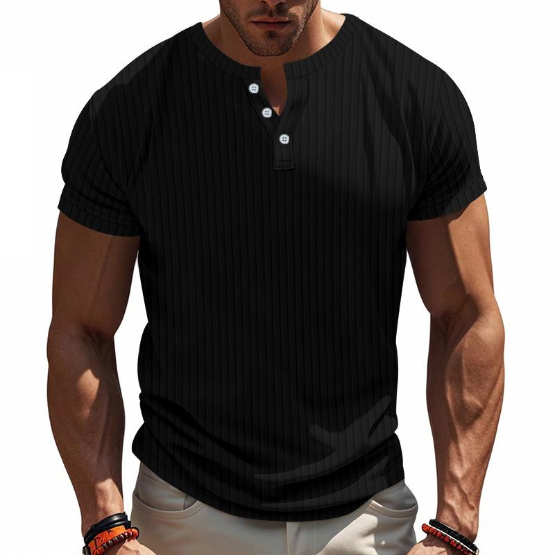 Sommer Herren S Lässig Fitness Schnelltrocknend V-Ausschnitt Kurzarm T-Shirt