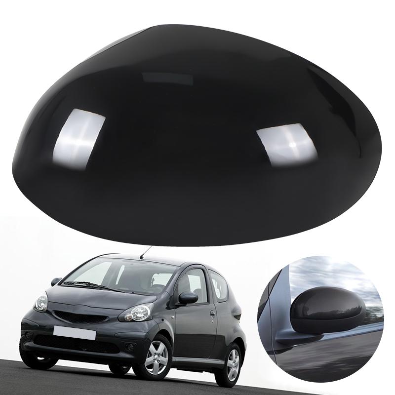 Side Mirror Cover Caps For Toyota Aygo 107CC Citroen C1 2006 2007 2008 2009 2010 2011-2014 Glossy Black Rear View Mirror Cap
