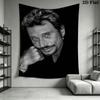 Johnny Hallyday Rock Legend Remembered Tapestry Background Cloth Fashion Print Christmas Gift Work Of Art Background Wall Hanging Cloth
