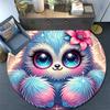 Cartoon Print Round Area Rug,Carpet Rug for Living Room Bedroom Sofa Playroom Decor,Non-slip Floor Mat