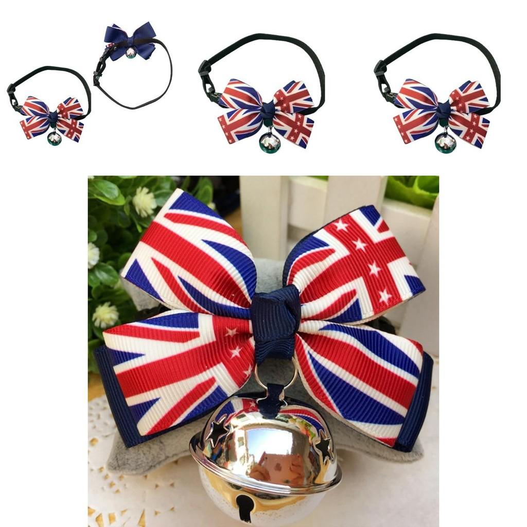 Adjustable Bow Tie Cat Collar With Union Jack Theme Stylish And Comfortable For Pets