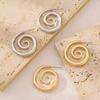 Retro Luxury Stainless Steel Rotating Circular Vortex Wire Earrings For Women