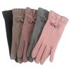 Women's Windproof Touch Screen Cycling Gloves - Velvet Cotton for Spring and Autumn
