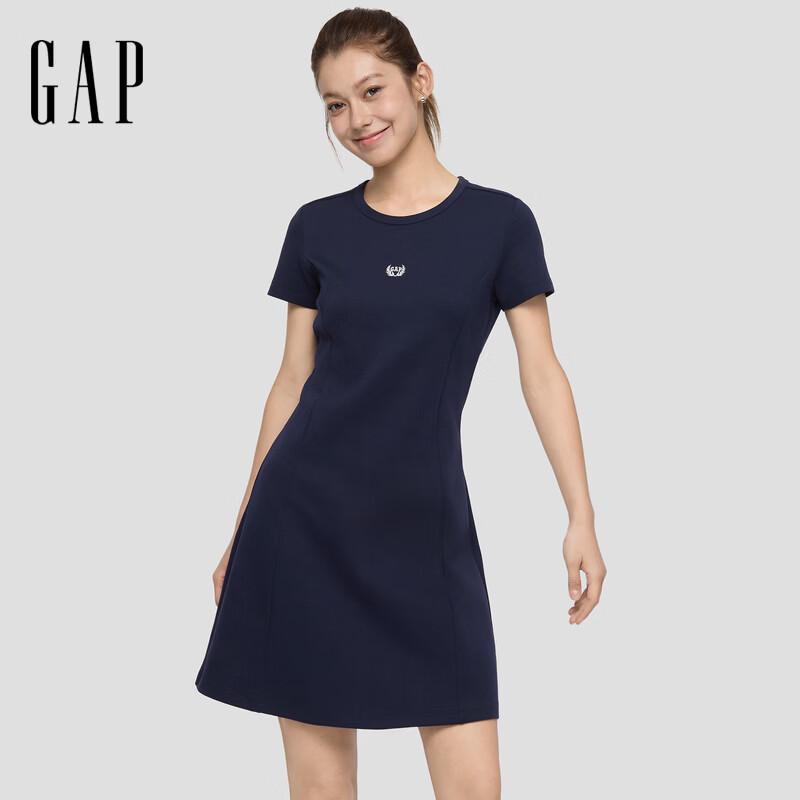 GAP Women s Logo Embroidered Polo T-Shirt Dress 155/80A