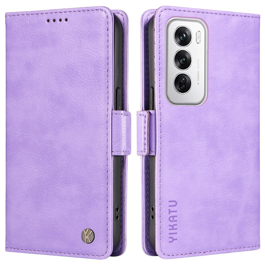YIKATU YK-007 For Oppo Reno12 5G (Global) Phone Case Anti-Drop PU Leather Stand Wallet Cover
