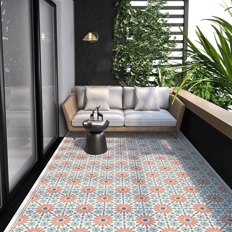 Vintage Plaid Kitchen Rug Geometric Carpets for Living Room Bedroom Decoration Waterproof Home Balcony Bathroom Floor Mat Decor