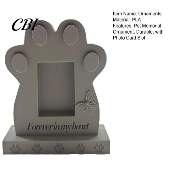Commemorative Pet Keepsake Tombstone Dog Memorial Stone, with Built-in Photo Card Slot, 3D Butterfly And Ornament Paw Design, Ornament, for