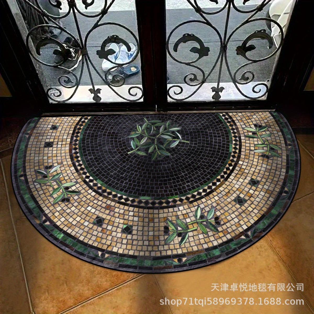 

Полукруглый ретро коврик для входной двери, пылезащитный и противоскользящий ковер для прихожей 60 * 90Cm