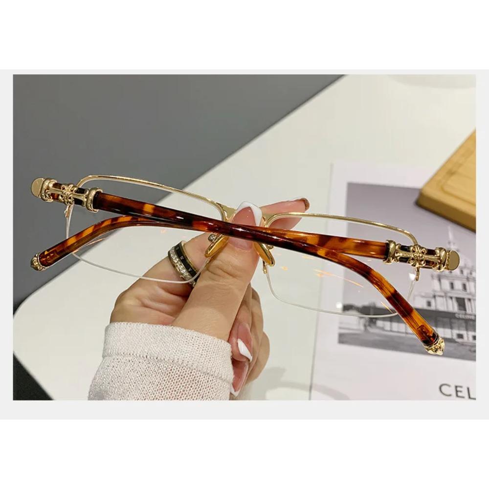 

Высококачественные очки для чтения с защитой от синего света, металлическая оправа, прочные петли, дужки, модные очки премиум-класса с плоскими линзами +300 золотой