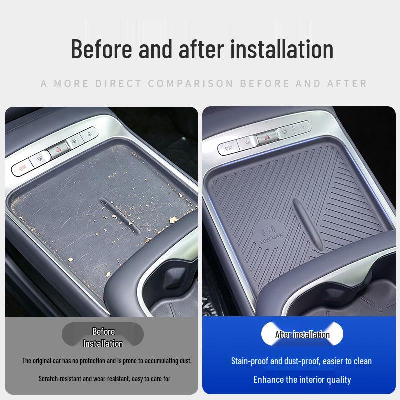 MG4X Center Console Wireless Charger: Non-slip, Wear-resistant Silicone Pad and Armrest Cover