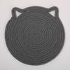 30cm simple solid color cat ear cotton rope placemat kitchen insulation and heat-resistant pad cotton thread pot mat cup mat